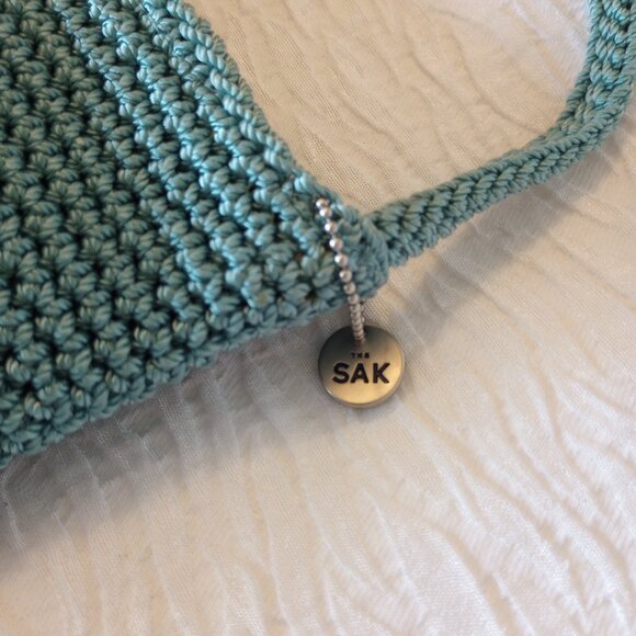 The Sak Small Crochet Knit Shoulder Bag Seafoam Blue - Picture 4 of 6
